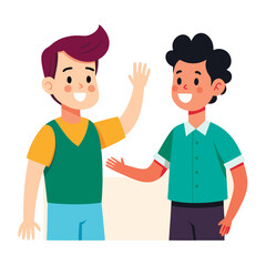 Fototapeta premium cartoon vector illustration of boys