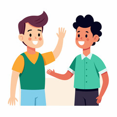Obraz premium cartoon vector illustration of boys