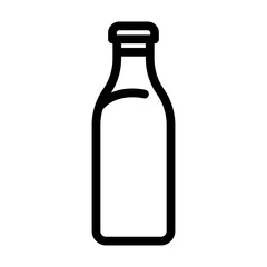 milk bottle glass package line icon vector. milk bottle glass package sign. isolated contour symbol black illustration