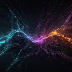 Fototapeta premium Abstract Digital Energy. Multi colored energy on a dark gradient background. 4k Highly Detailed, ideal for wallpaper or background. 