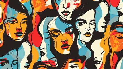 Face pattern seamless wallpaper