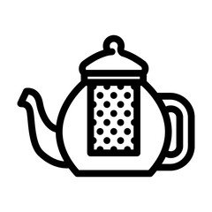 teapot glass package line icon vector. teapot glass package sign. isolated contour symbol black illustration