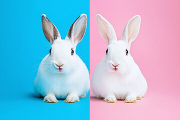 Obraz premium a split image comparing traditional animal testing tools with modern, cruelty-free alternatives