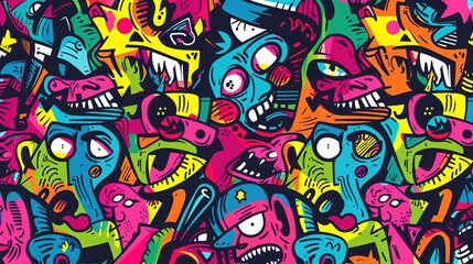 Graffiti pattern wallpaper