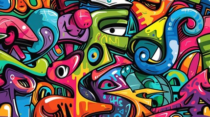 Graffiti pattern wallpaper