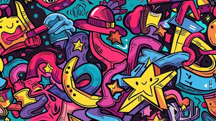 Graffiti pattern wallpaper