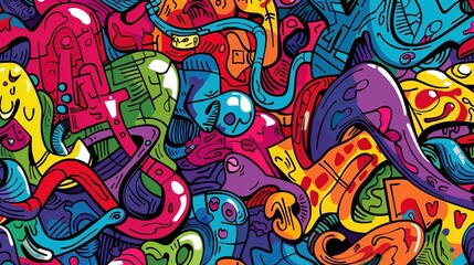 Graffiti pattern wallpaper