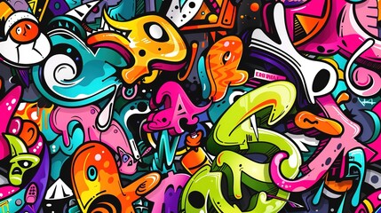 Graffiti pattern wallpaper