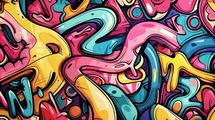 Graffiti pattern wallpaper