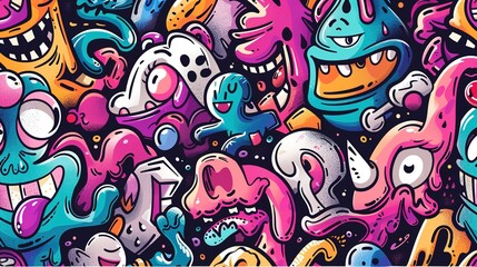 Obraz premium Graffiti pattern wallpaper