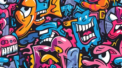 Graffiti pattern wallpaper
