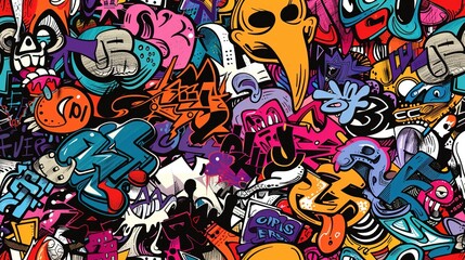 Graffiti pattern wallpaper