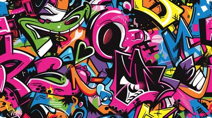 Graffiti pattern wallpaper