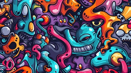 Graffiti pattern wallpaper
