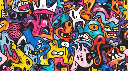 Graffiti pattern wallpaper