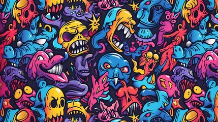 Graffiti pattern wallpaper