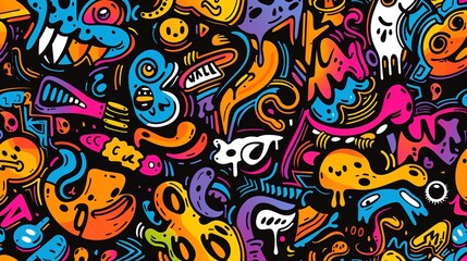 Graffiti pattern wallpaper