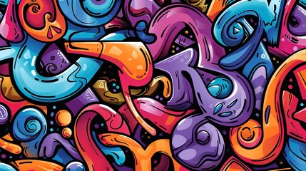 Graffiti pattern wallpaper