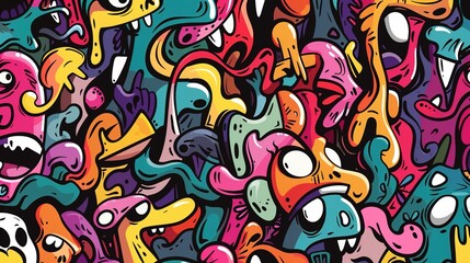 Graffiti pattern wallpaper