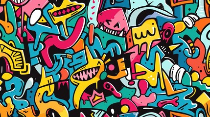 Graffiti pattern wallpaper