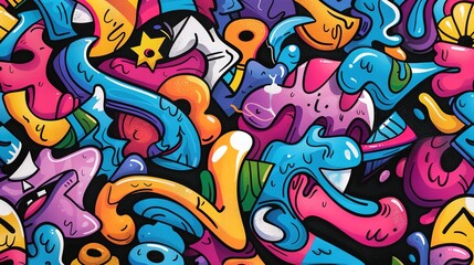 Graffiti pattern wallpaper