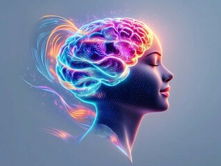 Obraz premium the hormone serotonin's effect on mood. serotonin on emotional well-being. brain function and mood regulation. Brain chemistry. 