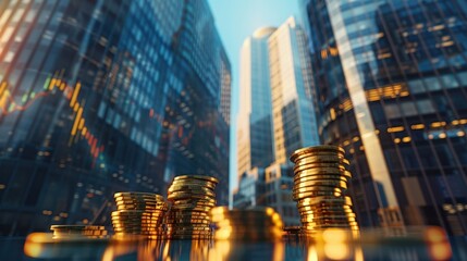 The Coins in Cityscape