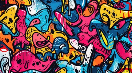 Graffiti art pattern wallpaper