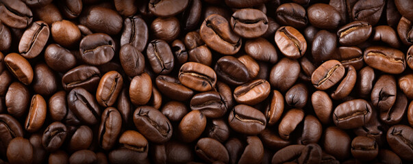 Obraz premium banner of coffee beans