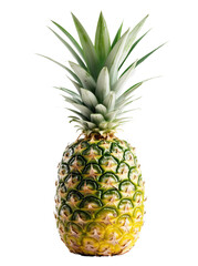 Fototapeta premium A vibrant pineapple stands proudly against a clean white backdrop, showcasing its allure