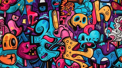 Graffiti art pattern wallpaper