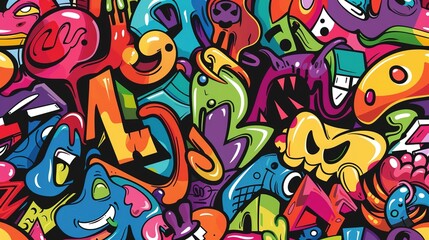 Graffiti art pattern wallpaper