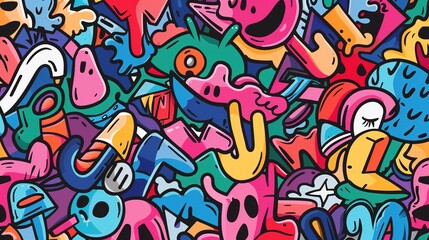 Graffiti art pattern wallpaper
