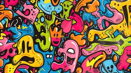 Graffiti art pattern wallpaper