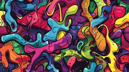 Obraz premium Graffiti art pattern wallpaper