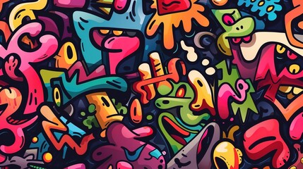Graffiti art pattern wallpaper