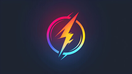 AI-generated colorful lightning themed logo