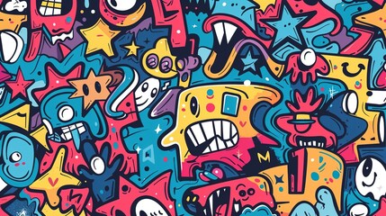 Graffiti art pattern wallpaper