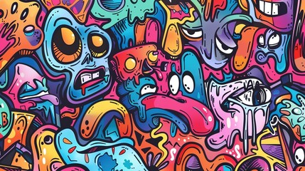 Graffiti art pattern wallpaper