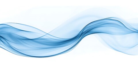 Obraz premium Blue abstract smoke waves on a white background