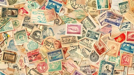 Vintage stamp pattern wallpaper