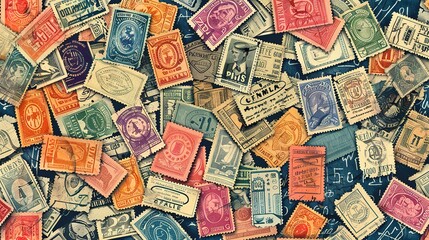 Obraz premium Vintage stamp pattern wallpaper