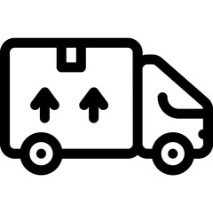 Simple vector icon postal car