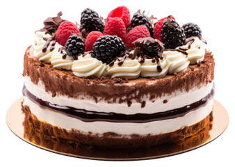 PNG  Delicious chocolate berry cake dessert
