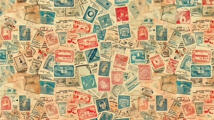 Obraz premium Vintage stamp pattern wallpaper