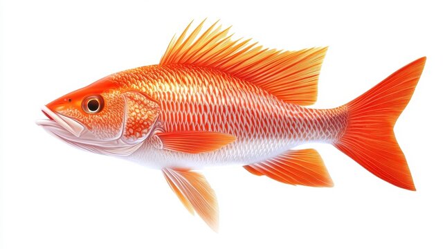 recommend clip art: Red snapper clipart, element, 3D illustration, realistic, isolated on white background