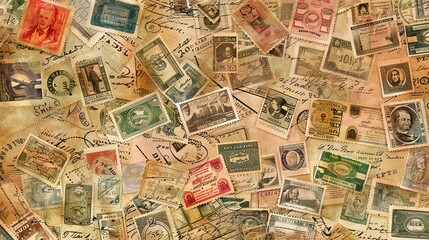 Fototapeta premium vintage stamp pattern wallpaper