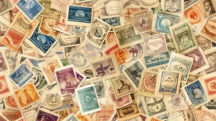 vintage stamp pattern wallpaper