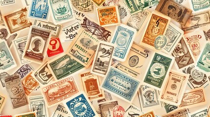 vintage stamp pattern wallpaper