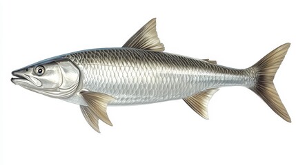 Fototapeta premium Tarpon clipart, element, 3D illustration, realistic, isolated on white background